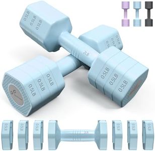 Sportneer Adjustable Dumbbells Hand Weights Set: 1 Pair 2 4 6 8 10lb (2-5lb Each) Fast Adjust Dumbbell Weight 6 In 1 Free Weights Barbells For Women Men Home Gym Workout Strength Training (Blue)