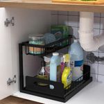 Under Sink Organizer, Bukfen Pull Out Cabinet Organizer 2-Tier Slide Out Sliding Shelf Under Cabinet Storage Multi-Use for Under Kitchen Bathroom Sink Organizers and Storage