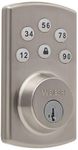 Weiser Powerbolt 2 Satin Nickel Keyless Entry Door Lock/Deadbolt Lock, Single Cylinder Keypad Door Lock with Backlit Keypad (Up to 6 User Codes), Auto Lock, Electronic Door Locks for Entry Door