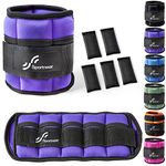 Sportneer Adjustable Ankle Weights for Men & Women 3 5 8 10 13 LBS Weighted Leg Weights with Long Straps, Strength Training for Yoga, Walking, Aerobics, Gym 1.4-6.5 lbs Each Ankle, 1 Pair 2.8-13 lbs (Purple)