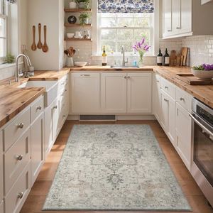 GENIMO Kitchen Mats for Floor, Washable Anti Fatigue Mat for Cushioned, 47"x71", Waterproof Kitchen Rugs, Non Slip Foam Comfort Standing Mat Rug for Home, Runner, Sink, Laundry, LightTaupeBrown