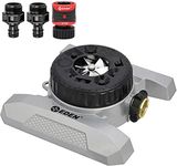 Eden 94128 9-Pattern Turret Lawn Sprinkler W/Quick Connect Starter Set, Heavy Duty Metal Base