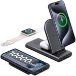 SwanScout Portable Charging Station for Apple, 10000mAh Foldable Wireless Charger for iPhone 15/14/13/12/Series, Apple Watch Ultra 2/9/8/7/5/4/3/SE