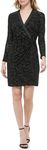 Tommy Hilfiger Women's Sheath Knit Long Sleeve Surplus Neckline Dress, Black, 6