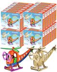 Funvention Helicopter - 3D Coloring Model (Pack of 24) - DIY Desk Organizer Pen Stand - STEM Leanring 3D Puzzle Toy -Art, Coloring and Painting Kit for Kids -Birthday Return Gift, Kids Party Pack