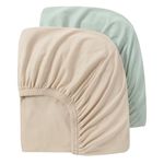 Bebenew Crib Sheets,Crib Sheets Fitted Girls 2-Pack,100% Cotton Crib Sheet,Thicker-Organic Baby Crib Sheets Neutral,Baby Crib Sheet,Crib Mattress Sheet,Toddler Bed Sheets (Green + Light Khaki)