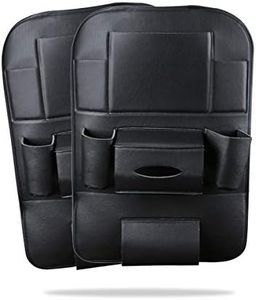 Ergocar 2 Paquetes de PU Organizadores de Coches de Cuero, Cubierta Protectora para el Asiento Trasero, Estera de Protección para el Auto Asiento Trasero para el Automóvil - Negro