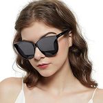 LVIOE Cat Eyes Sunglasses for Women, Polarized Oversized Fashion Vintage Eyewear for Driving Fishing UV Protection CLS1627