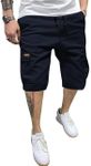JMIERR Mens Casual Twill Cargo Shorts Cotton Drawstring Classic Cargo Chino Stretch Short with 6 Pockets for Men, US44(4XL), Blue