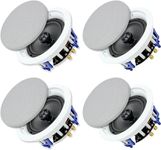 Herdio 6.5 inch 640 Watts Ceiling Speakers Flush Mount 2 Way Perfect For Office,Kitchen,Living Room,Bathroom(4 Speakers)