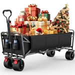 Folding Camping Trolley - Festival Trolley on Wheels Morpilot Portable Foldable Wagon 330lbs Beach Heavy-Duty Cart Picnic Transporter for Outdoor Shopping Sports Fishing Garden