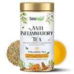 Anti Inflammatory Tea, 100 Gms | Herbal Tea | Reduce Inflammation | Reduce Aches & Pain | Ingredients: Turmeric, Licorice, Ginger, Lemongrass | Caffeine Free | Freshly Packed |