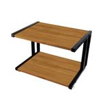 Meqstore Nesfur Wooden Printer Table for Office, Printer Stand for Home Multipurpose Storage Shelf for Home, Office, 2 Tier Table for Kitchen (Black with Wood)