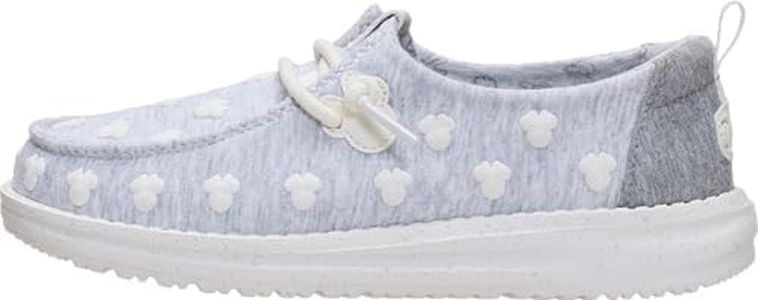 HEYDUDE Girl's Youth Wendy Minnie Jersey Slip On Loafer, Grey/Multi Size 13