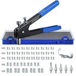 AUTOUTLET AUTOUTLET 86pcs Steel Hand Rivet Nut Tool Threaded Nut Riveter Gun&Wrench Rivnut Nutsert Kit M3/M4/M5/M6/M8 Aluminum Nuts