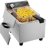 DULNICE Commercial Deep Fryer, 8L Stainless Steel Electric Fryer with Temperature Control, Heavy Duty Deep Fat Fryer for Restaurants, Food Trucks, and Home Use