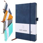 A5 Notebook, PU Leather Journal Notepad for Office School Home Business Writing & Note Taking 200 Pages (100 Sheets)-Blue