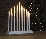 Marco Paul Faux Pipe Christmas Candle Bridge Arch Christmas Decorations with 17 Warm White Candles LEDs - Mains Operated Low Voltage Christmas Ornaments Table, Window Decor Festival Accessories