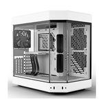 HYTE Y60 Modern Aesthetic Dual Chamber Panoramic Tempered Glass Mid-Tower ATX Computer Gaming Case with PCIE 4.0 Riser Cable Included, Snow White (CS-HYTE-Y60-WW)