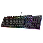 Black Shark RGB Mechanical Gaming Keyboard 105 Keys UK Layout Wired Keyboard with Red Switches, Full Anti-Ghosting Keys, Aluminum Base, for PC Windows Gamer