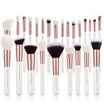 Jessup Makeup Brushes Set Professional 25pcs Rose Gold Natural Make Up Brushes with Powder Blush Foundation Highlighter Concealer Eyeshadow Blending Brushes T215