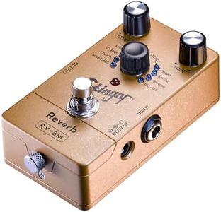 iStingor Reverb Guitar Pedal - RV-8M Effects Guitar Pedal, 8 Reverb Types, 24Bit/192kHz High-Resolution, Spring/Hall/Reverse/Gated Reverb, Noiseless Switching
