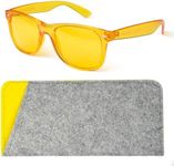 MOODVUES Yellow Color Therapy Glasses with Matching Case - Healing Colored Chromotherapy Chakra Light Therapy Glasses Eyewear to Support Mood, Relaxation, Focus & More - Colorful Sunglasses