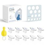 10PCS Flange Inserts for Breast Pump 13/15/17/19/21mm, Nipple Ruler&Cleaning Brush 24mm Flange/Shield, BPA-Free, Compatible with KISSBOBO/Momcozy/Medela/Elvie/Jheppbay Hand-Free Electric Breast Pumps