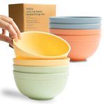 Wheat Straw Bowls - 26 Oz Cereal Bowls Sets 8 Unbreakable Dinnerware, Microwave Safe Bowls and Dishwasher Safe Bowls, Alternative for Plastic Bowls, Snack Bowls, Soup Bowls, (Meadow)