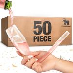 CHAMBONG Champagne Shooter - Unique Gifts for Bachelorette Party Favors, Engagement Gifts & Drinking Games for Adults Party - Champagne Bong Style Champagne Glasses - (Plastic, 6 oz. 50-Pc Set)