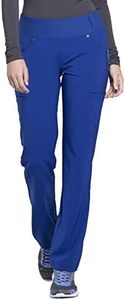 Iflex Scrubs for Women, Yoga-Inspired Knit Waistband Scrub Pants CK002T, M Tall, Galaxy Blue