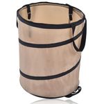 Collapsible Container Gardening Bag 10 Gallon, Yard Waste Bags Leaf Collector Camping Trash Can Collapsible Bucket Reinforced Steel Spring Oxford Cloth