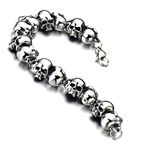 COOLSTEELANDBEYOND Mens Large Skull Link Bracelet in Stainless Steel Biker Gothic Style Silver Color High Polished(CA)