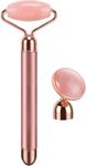 Sta-Tight Reduce Wrinkles and Puffiness with This Vibrating Electric Rose Quartz Roller Massager with Free Under-Eye Press Massager Head