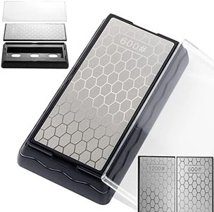 CWOVRS Double-Sided Diamond Knife Sharpening Stone, Diamond Sharpening Plate Honeycomb Surface Plate with Non-Slip Base for Scissors Knives Outdoor Kitchen Sharpen Tools Coarse 600# / Extra Fine 1200#