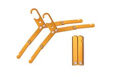 HIKEMAN Travel Hangers Metal Heavy Duty Folding Hangers for Wet Clothes Portable Space Saving Travel Accessories for Camping Cruise Hotel (3, Orange)