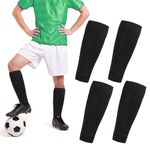 Football Sock Sleeves, 2 Pairs Football Cut Socks Gain the Edge Sock Sleeves Soccer Shin Guards Sleeves Leg Compression Sleeve Black Football Sock for Football Running Basketball Men Women