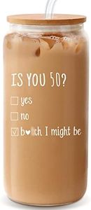 50th Birthday Gifts for Women, Unique Is You 50 Birthday Gift Idea for Mom Dad Husband Wife Sister Friends Coworker– 50th Bday Gifts, 50 Year Old Birthday Decorations for Him Her - 18oz Can Glass