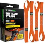 Rhino USA Soft Loop Tie Down Straps (4-Pack) - 1.6 Inch x 17 Inch (5,000lbs Break Strength) Heavy Duty Motorcycle Straps for use With Ratchet Straps - Handlebar Straps for ATV, UTV, Dirt Bike (Orange)