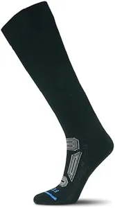 FITS Pro Cushion Merino Wool Ski Sock For Men and Women, Over-the-Calf, Breathable, Odor Resistant, Lightweight, Ski & Snowboard Sock, Whole Foot Comfort, Black, X-Large