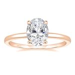 EAMTI 3CT 925 Sterling Silver Rose Gold Engagement Rings Oval Cut Solitaire Cubic Zirconia CZ Wedding Promise Rings for Her Wedding Bands for Women Siz 7