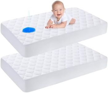Yoofoss Waterproof Crib Mattress Protector 2 Pack, Quilted Crib Mattress Pad Cover Ultra Soft and Breathable, Machine Washable Toddler Mattress Protector for Standard Baby Crib Size 52''x28''