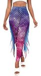 FEOYA Women’s Yoga Mermaid Leggings Sexy 3D Fish Scale Printed Tight Trousers High Waist Elastic Workout Pants Slim Fit Dance Colorful Sequins Bottoms