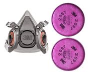 3M Combo of (6200 Medium Half Facepiece Reusable Respirator 1 Pc and 2097 P100 Pink Particulate Filter with Organic Vapor Relief 1 Pair)