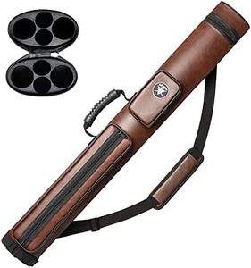 Adhafera Pool Cue Case, 2 X 2 Hard Snooker Cue Case, Made of Faux Leather Pool Cue Accessories Brown