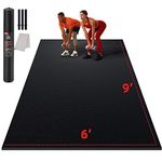 GymCope Large Exercise Mat for Home Workout, 7mm Extra Thick Workout Mat for Home Gym Flooring, 9x6 ft High-Density Gym Mat for Cardio, Jump Rope, MMA, Weights (Shoe-Friendly)