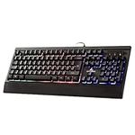 LYCANDER Gaming Keyboard UK, Wired USB Keyboard - 19 anti-ghosting keys, 1.8m cable, rainbow backlight