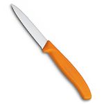 Victorinox, Swiss Classic KITCHEN KNIFE/ PARING KNIFE/ VEGETABLE KNIFE, 8 cm, Wavy Edge - ORANGE colour.