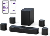 ULTIMEA 7.1ch Virtual Surround Sound Bar, Sound Bar for Smart TV with 4 Surround Speakers, Peak Power 330W, Surround Sound System for TV, App Control, TV Soundbar with Subwoofer, Opt/AUX/BT, Aura A40