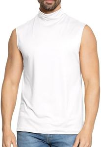 Men's Mock Neck Sleeveless White 2X